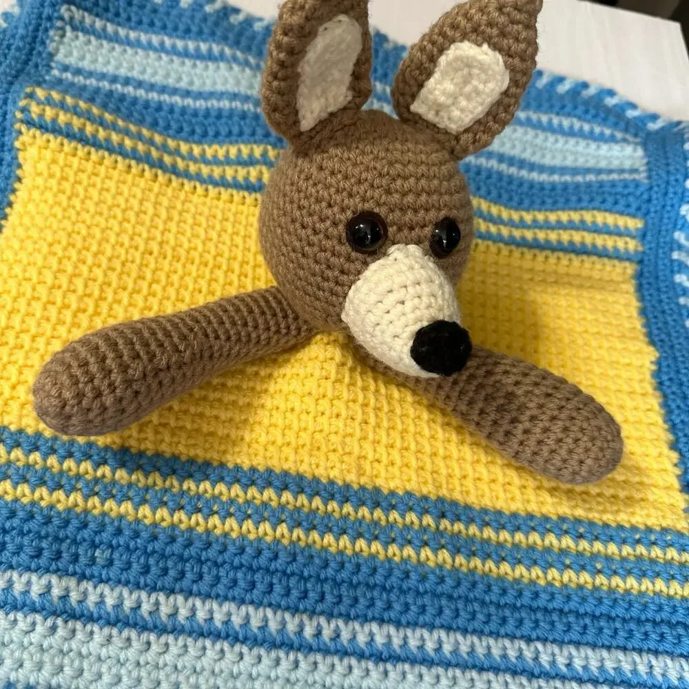 Crochet Kangaroo Lovey Free Pattern Snuggle Carry Blanket